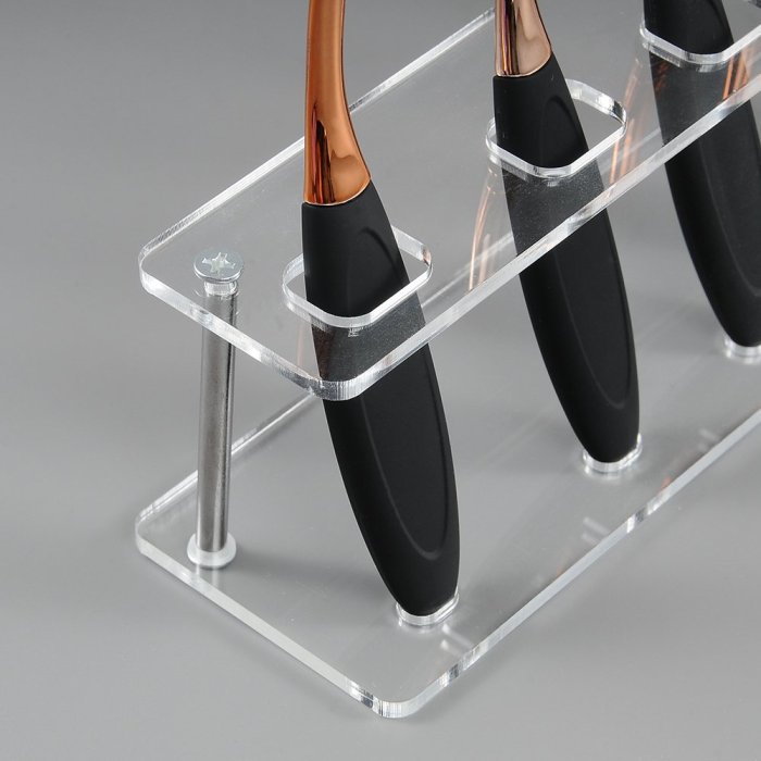 Clear Acrylic 10 Hole Drying Rack Storage Display Bracket Shelf Holder Specifically Design for Toothbrush and Oval Makeup Brush Set
