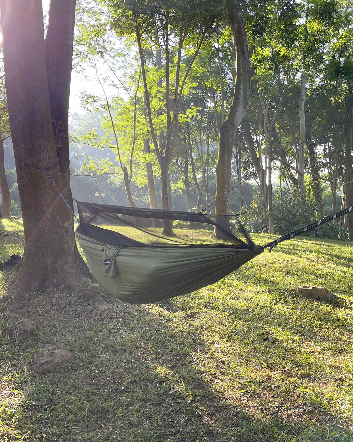 Sunyear Double Camping Hammock with Mosquito Net and Rain Fly Tent Tarp