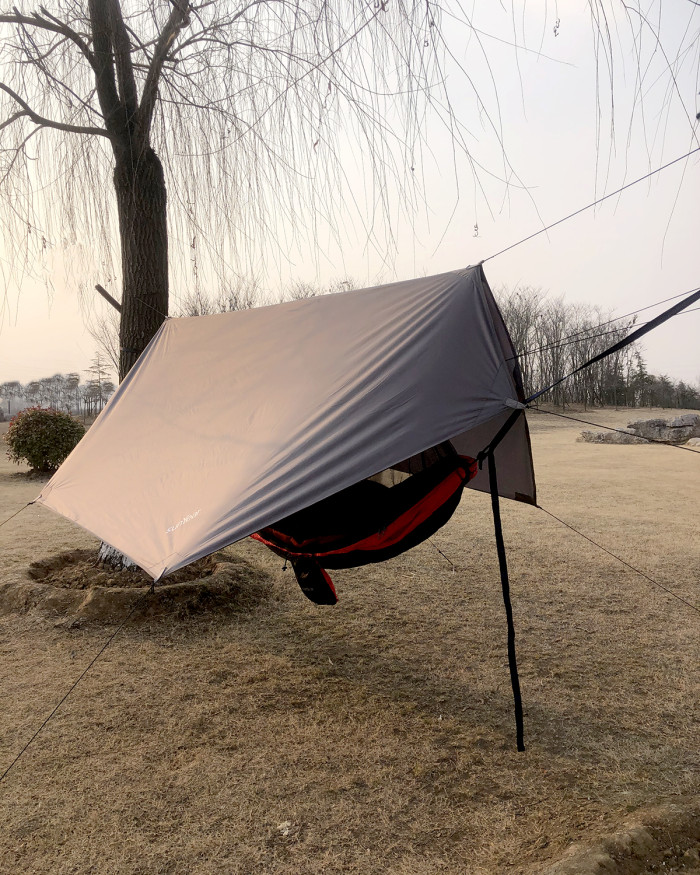 Sunyear Camping Hammock with Rain Fly and Net - Outdoor Hammock Accessories-Double Hammock Tent for Outside-Keep Side Wind&Rain-Large and Heavy Duty (118×78 in)