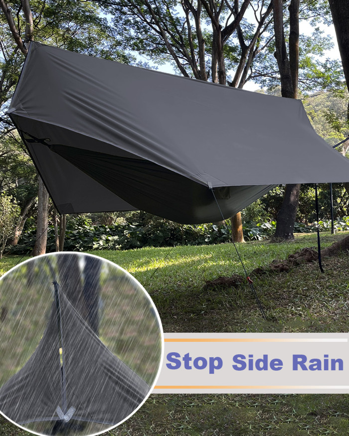 Sanopy 12 x 14ft Camping Tent Tarp Waterproof UPF 50+ Tents for Camping Hammock Rain Fly with 2 Poles Outdoor Camping Accessories Tents Shelter for