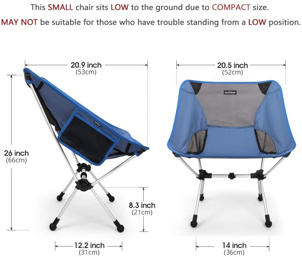 Sunyear Lightweight Compact Folding Camping Backpack Chairs, Portable,  Breathable Comfortable, Perfect for Outdoor,Camp,Hiking,Picnic