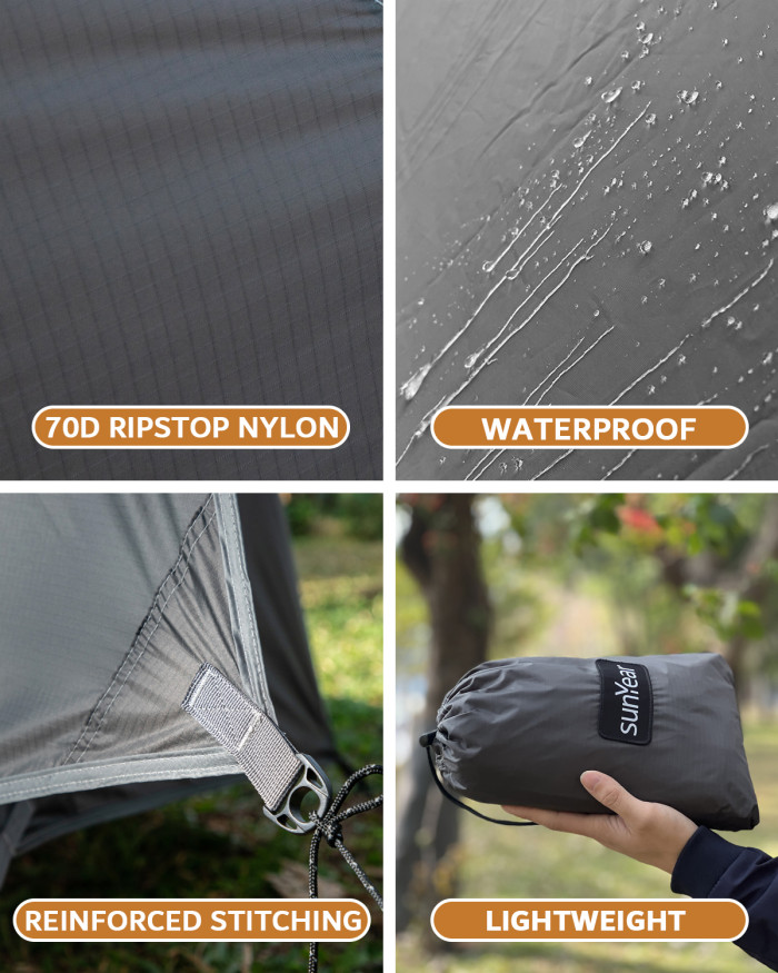 Sunyear Hammock Rain Fly Waterproof - Premium Hammock Tarp with Doors to  Stay Warm and Dry in All Seasons | Portable and Lightweight Camp Rain Fly