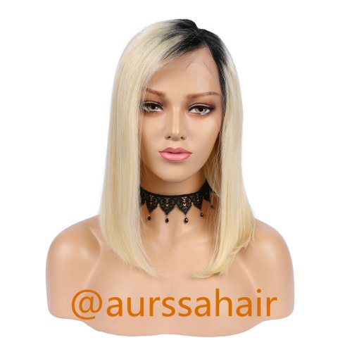 Us 152 Luxury Custom Ombre Black Light Blonde Lace Front Wig