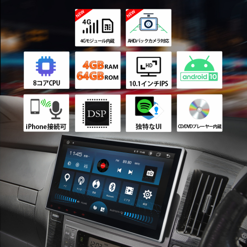 Androidカーナビ ヘッドレストモニター フリップダウンモニター カーオーディオ Dvdプレイヤー バックミラーモニター ドラレコ 車載 カメラ Eonon