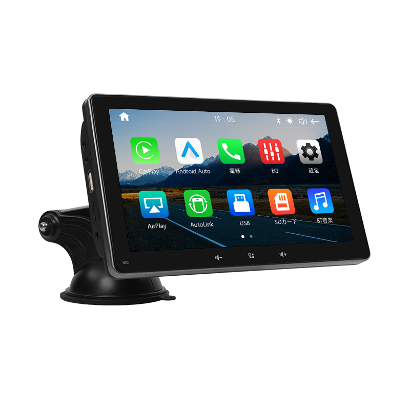 ポータブルカーナビ Carplay AndroidAuto対応 7インチ Bluetooth QLED液晶モニター ミラーリング機能  車載カーナビ(E20J)