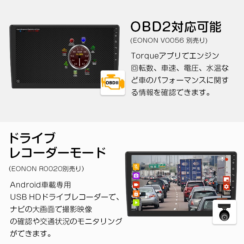 カーナビ Android10 アンドロイド 10.1インチ QLED 大画面 2GB+32GB HDMI 一体型車載ディスプレイ―カーオーディオ GA2193SE)