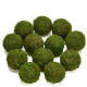 Decorative Ball Natural Green Moss Ball Handmade, 3.5 Inch, Set of 6