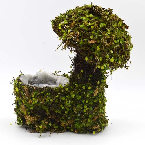 Mushroom Planter, Fake Moss Decorative Moss Planter for Garden Decor