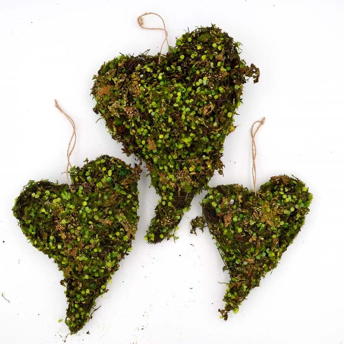 Hanging Moss Heart, Artificial Moss for Wall Hanging Decor