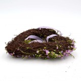 Faux Green Moss Hearts, Wreath with Ribbon, Great for Woodland Wedding Decor