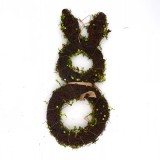 Large Moss Bunny Rabbit Wreath, Easter Springtime Twig Wreath for Country Farmhouse