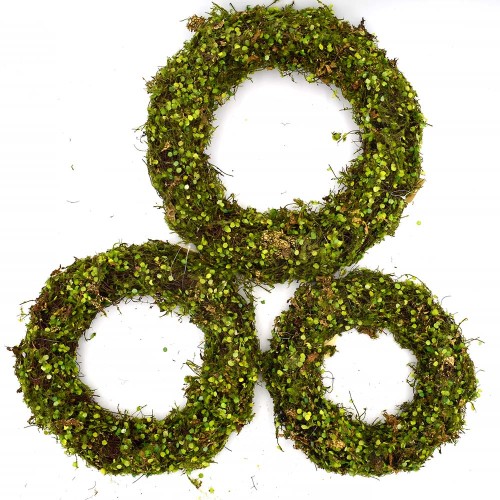 Spring Wreath for Front Door Decorations, Artificial Green Wreath for Summer Decor