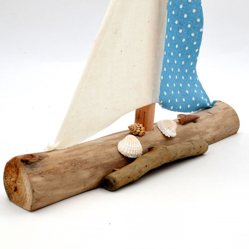 Wooden Boat Decor Wall Hanging Sailboat for Beach Theme Party, Ocean Wall Decor, 14Inch 