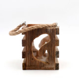 Dolphin - 6.3Inch Rustic Wood Lantern Candle Holder for Bedroom Decor, Vintage Wedding Gift, Centerpiece