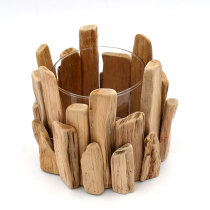 Rustic Wooden Candle Holders for Centerpiece