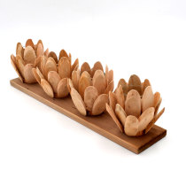 Wooden Lotus Flower Tealight Candle Holder, Wooden Tabletop Decoration