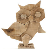 10 Inch Rustic Crafted Art Owl Statue (Wood) Animal Figurines for Home Decor, Living Room Bedroom Office Decoration