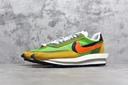 Sacai x Nike LVD Waffle Daybreak Men Running Shoes Sneakers Trainers Green Yellow