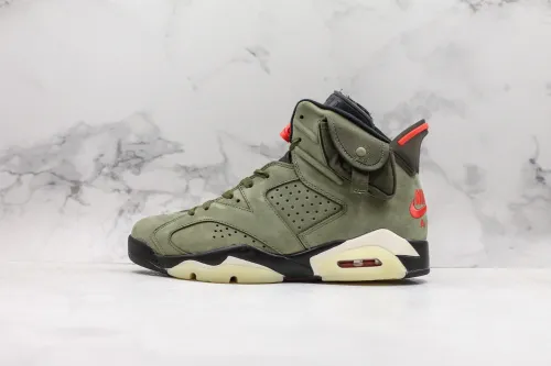 Travis Scott x Air Jordan AJ6 TS CN1084-200 Cactus Jack OLIVE/BLACK-SAIL 2019