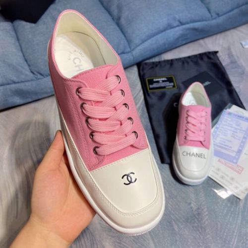CHANEL Canvas Espadrille Sneaker Pink