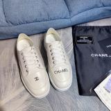 CHANEL Canvas Espadrille Sneaker White