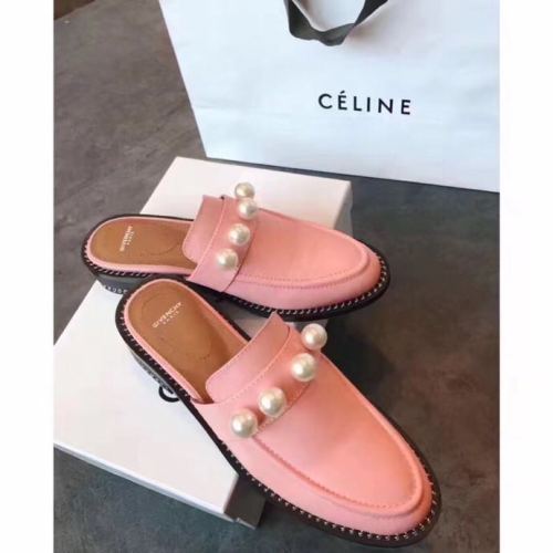 Givenchy Pearl Pink Leather Loafer Mule Slide Shoes