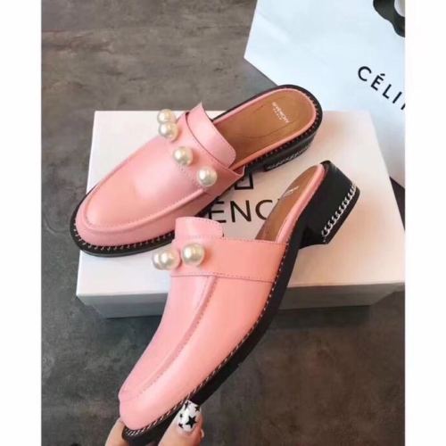 Givenchy Pearl Pink Leather Loafer Mule Slide Shoes