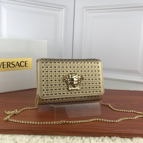 VERSACE crystal decorated cowhide evening bag