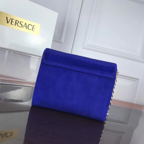 VERSACE frosted leather hot diamond chain shoulder bag