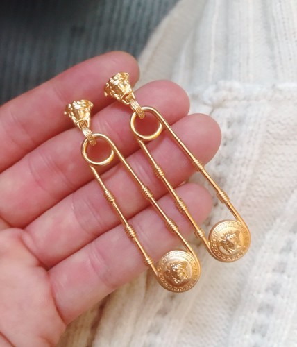 Versace VIRTUS series brass earrings