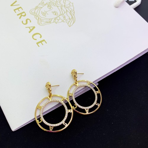 Versace Double Circle Letter Stud Earrings
