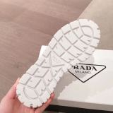 PRADA Platform Brogue Oxford Shoes White Leather