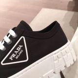 PRADA Platform Brogue Oxford Shoes Black Leather