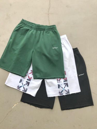 Off White BLACK CARAVAGGIO PAINTINGBasic Terry Cotton Casual Shorts