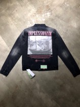 Off White The most classic IMPRESSIONISM washed denim jacket