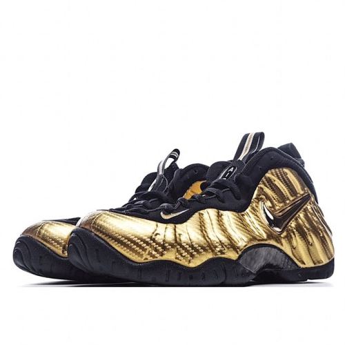 Air Foamposite Pro Gold Sneakers Basketball Shoes Authentic