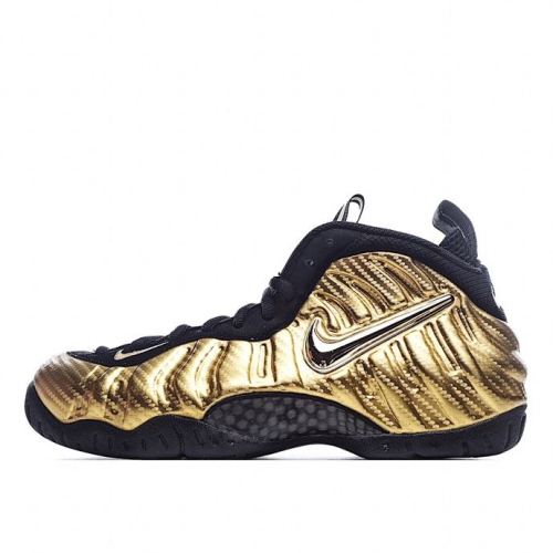 Air Foamposite Pro Gold Sneakers Basketball Shoes Authentic