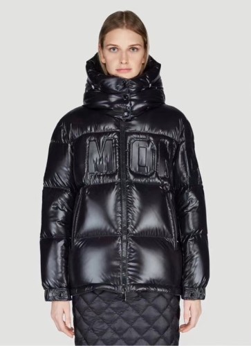 New MONCLER Couple Loose Black Lacquer Hoodied Down Jacket Short