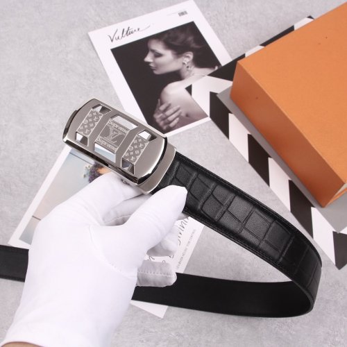 LV Louis Vuitton automatic buckle leather belt width 3.5MM