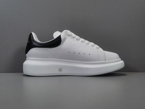 Alexander McQueen Women's men's Shoes White Black Tailed Leather Sneakers