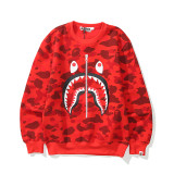 Bape Shark Fleece Crew Neck Pullover Sweatshirt Camo Zip Hip Hop Tops
