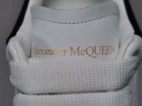 Alexander McQueen White Black Tailed Leather Sneakers