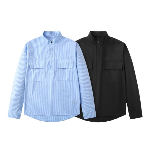 FEAR OF GOD ESSENTIALS Men Striped Lapel Button Shirt Long Sleeve Jacket