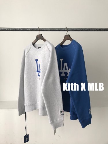 KITH x MLB Crew Neck Cotton Pullover Sweatshirt  Long Sleeve Sweatshirt Unisex