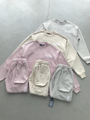Kith Women Casual Cotton Long Sleeve Pullover + Pants Sport Suit
