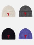 Ami Paris Women Men Winter Warm Knitted Wool Hat Unisex Ski Hat