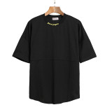 Unisex Palm&Angels Bat Sleeve Letter Print Loose Casual  Short Sleeve T shirt