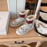 Dior Womens Classic Fashion Snow Boots White