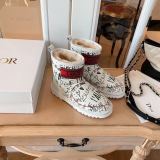 Dior Womens Classic Fashion Snow Boots White