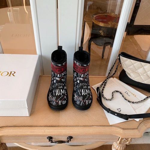 Dior Womens Classic Fashion Snow Boots Black